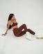 Легінси коричневі зі швами назовні для Pole Dance, Exotic, High Heels, фітнесу і йоги v051125 фото 5